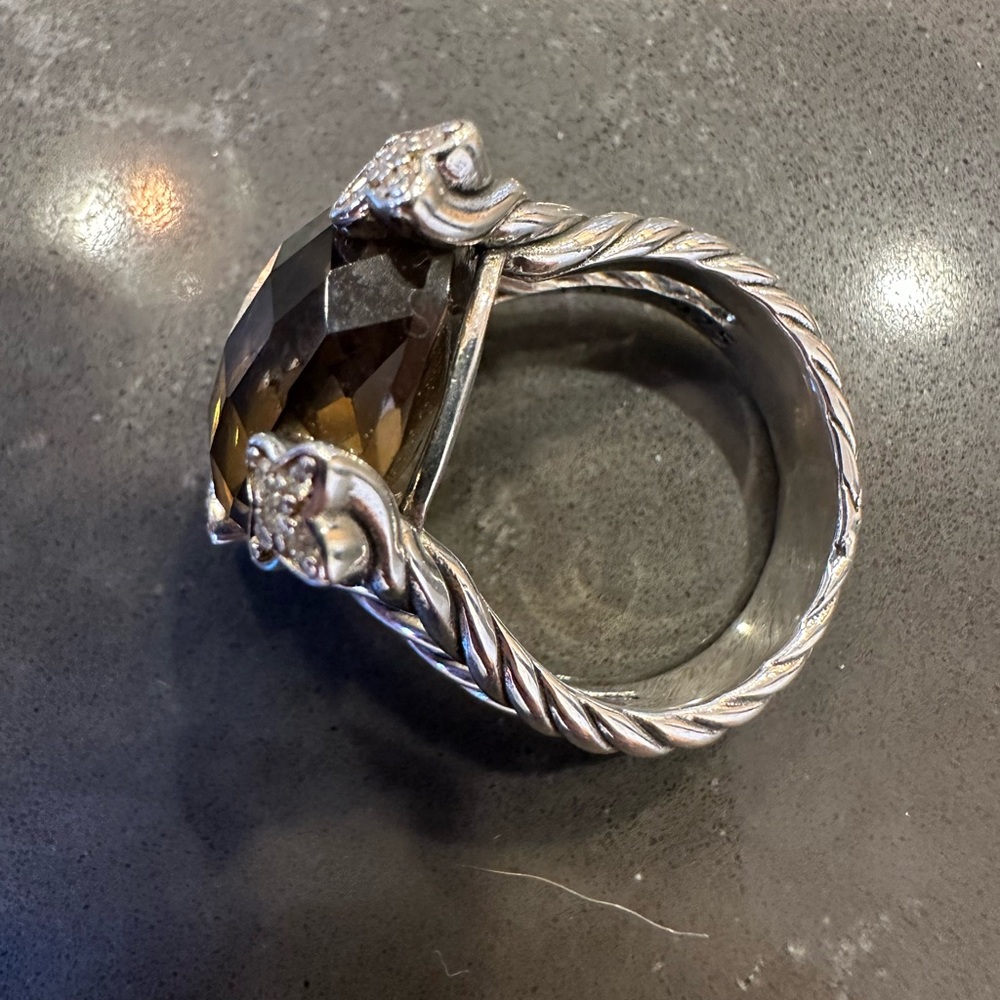 David Yurman Cushion Point Smokey Quartz size 7 ring - Picture 12 of 15